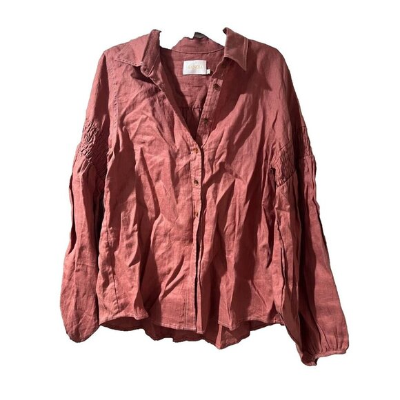 SANCIA Women THE LUCIE SHIRT linen Blouse Button Long Sleeve Reg L A000078 - Picture 5 of 12